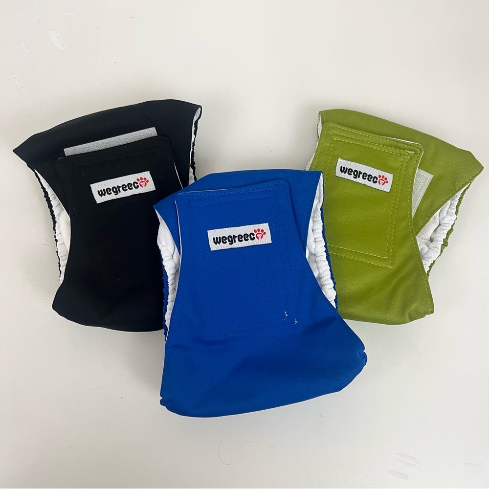 Wegreeco Male Dog Set of Three Washable Belly Bands Size Small